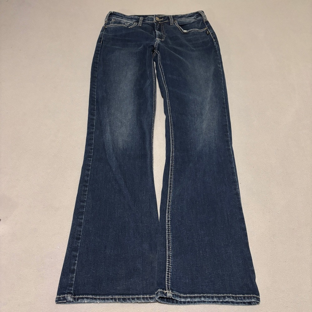 Silver Jeans Avery Womens Slim Boot 32x33 Dark Wash Denim Casual Indie